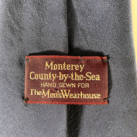 MONTEREY COUNTY BY THE SEA Mens Formal Blue Hand Painted 60" X 3.8" Silk Tie - Picture 3 of 8